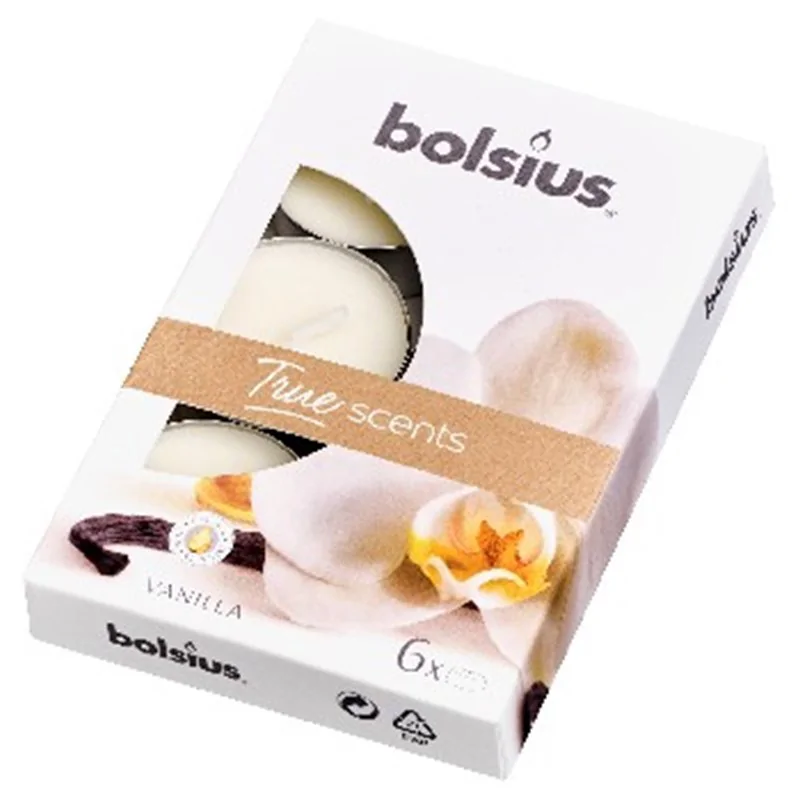 Bolsius podgrzewacze zapachowe 4h 6szt. True Scents Wanilia