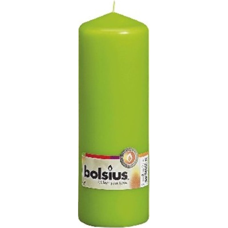 Bolsius świeca pieńkowa 200/68 jasno zielona