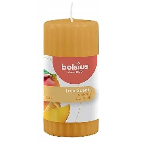 Bolsius Świeca pieńkowa Pillar 120/58 True Scents Mango