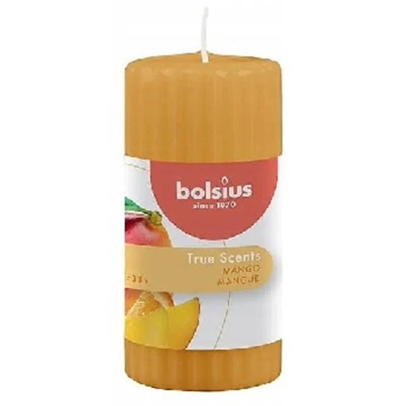 Bolsius Świeca pieńkowa Pillar 120/58 True Scents Mango