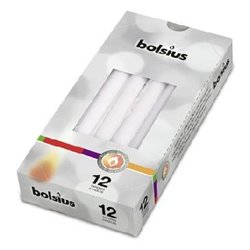Bolsius świeca szpica 245/24 biała 12szt