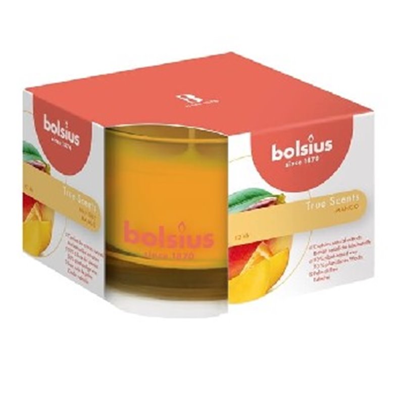 Bolsius świeca zapachowa w szkle 63/90 True Scents Mango
