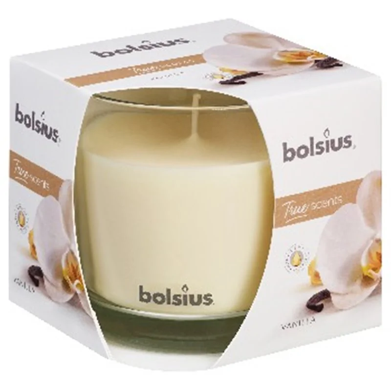 Bolsius Świeca zapachowa w szkle 95/95 True Scents Wanilia