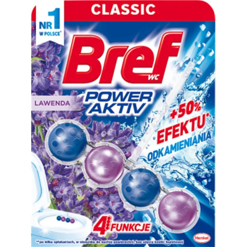 Bref WC Power Aktiv kulki do muszli WC Lawendowe Pole 50 g