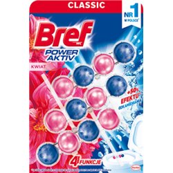 Bref WC Power Aktiv Zawieszka do WC myjąco-zapachowa kwiatowa 3 x 50 g