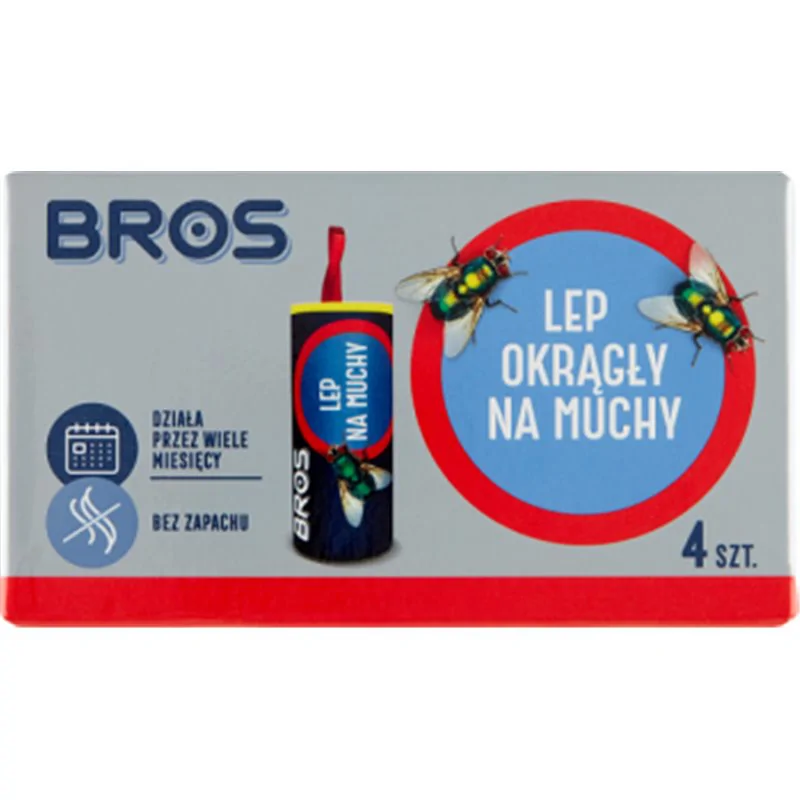 Bros Lep okrągły na muchy 4 sztuki