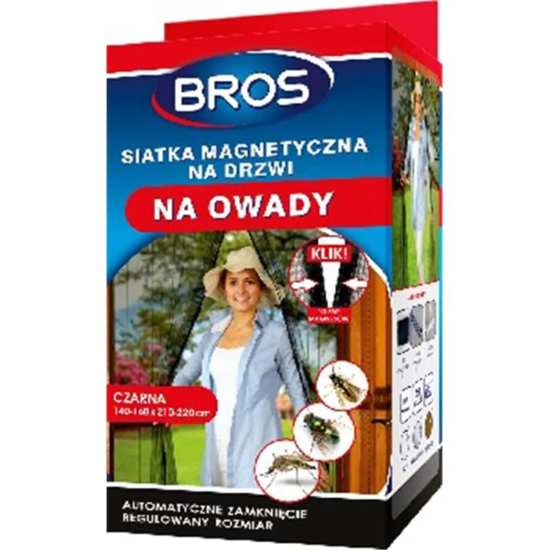 Bros Siatka na owady do drzwi (Magnetyczna) 100x220 czarna