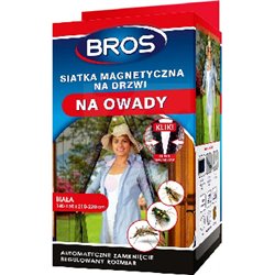 Bros Siatka przeciw owadom na drzwi magnetyczna 160x220 Biała