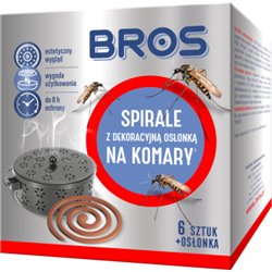 Bros spirale na komary z dekoracyjną osłonką stalową 6szt
