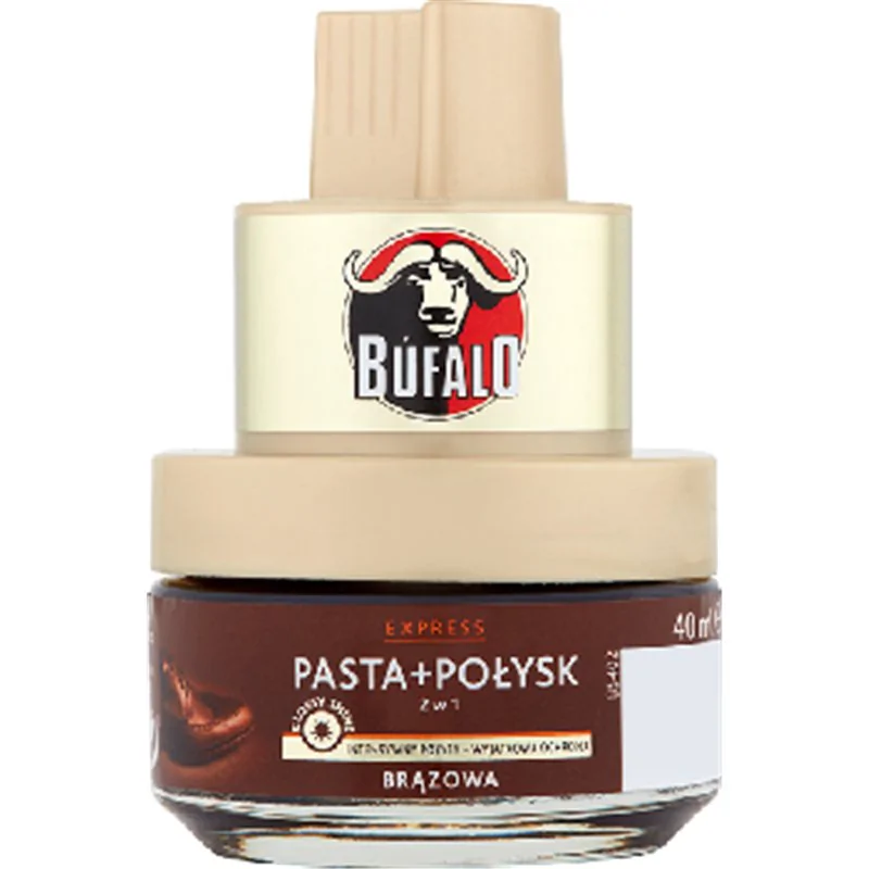 Búfalo Express Pasta + połysk do obuwia 2w1 brązowa 40 ml